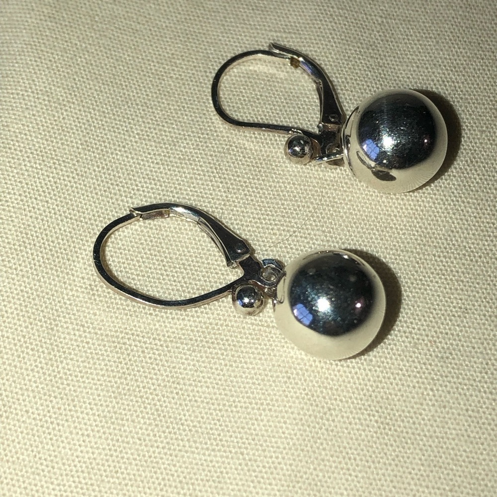 Sterling Silver .925 Vintage Ball Bead Dangle/Drop Earrings